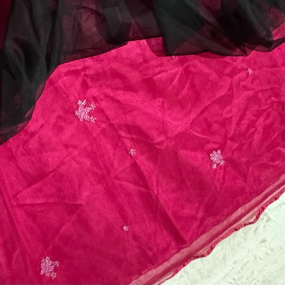 Vintage dELiA*s Maxi Skirt sz 9/10 HotPink
With Black Mesh FairyGrunge RenFaire - Picture 5 of 13